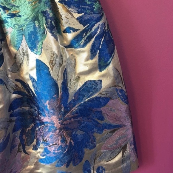 NWTNEW WITH TAGS KIIND METALLIC‎ FLORAL SKIRT BUBBLE SKATER SZ 14 - Picture 8 of 12